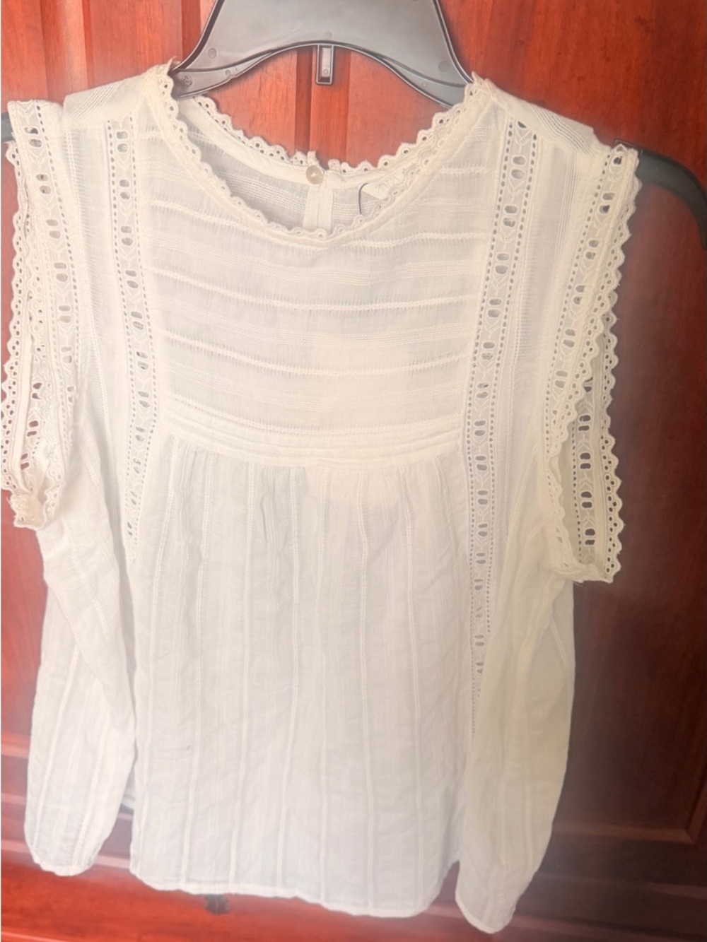 Zara White Lace-Trim Sleeveless Blouse - Classic Women's Top NWT
